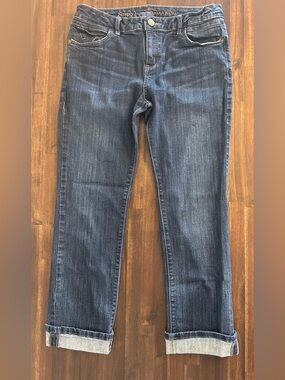 Vera Wang Simply Vera Dark Blue Cropped Jeans Size 8